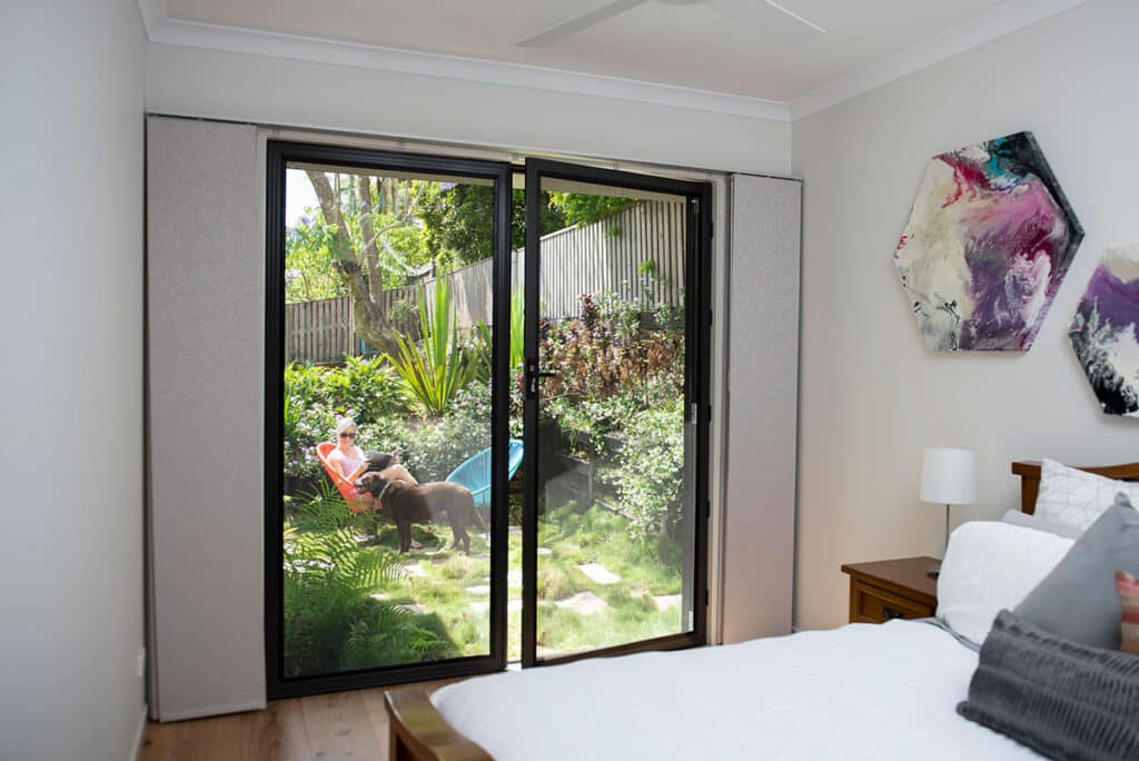 French door Crimsafe configuration with coordinated panels and integrated locking