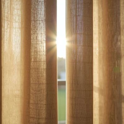 Modern blockout curtains in Brisbane suburban home blocking harsh Queensland sunlight effectively