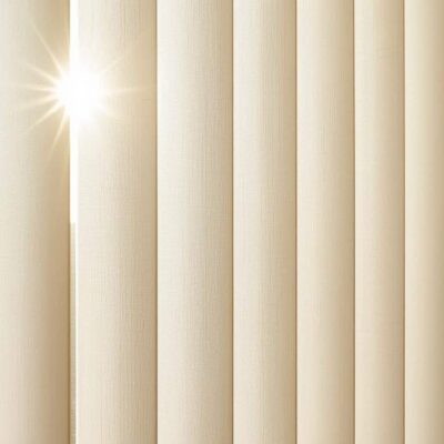 Sunscreen fabric vertical blinds filtering Brisbane sunlight while maintaining outward view and reducing glare